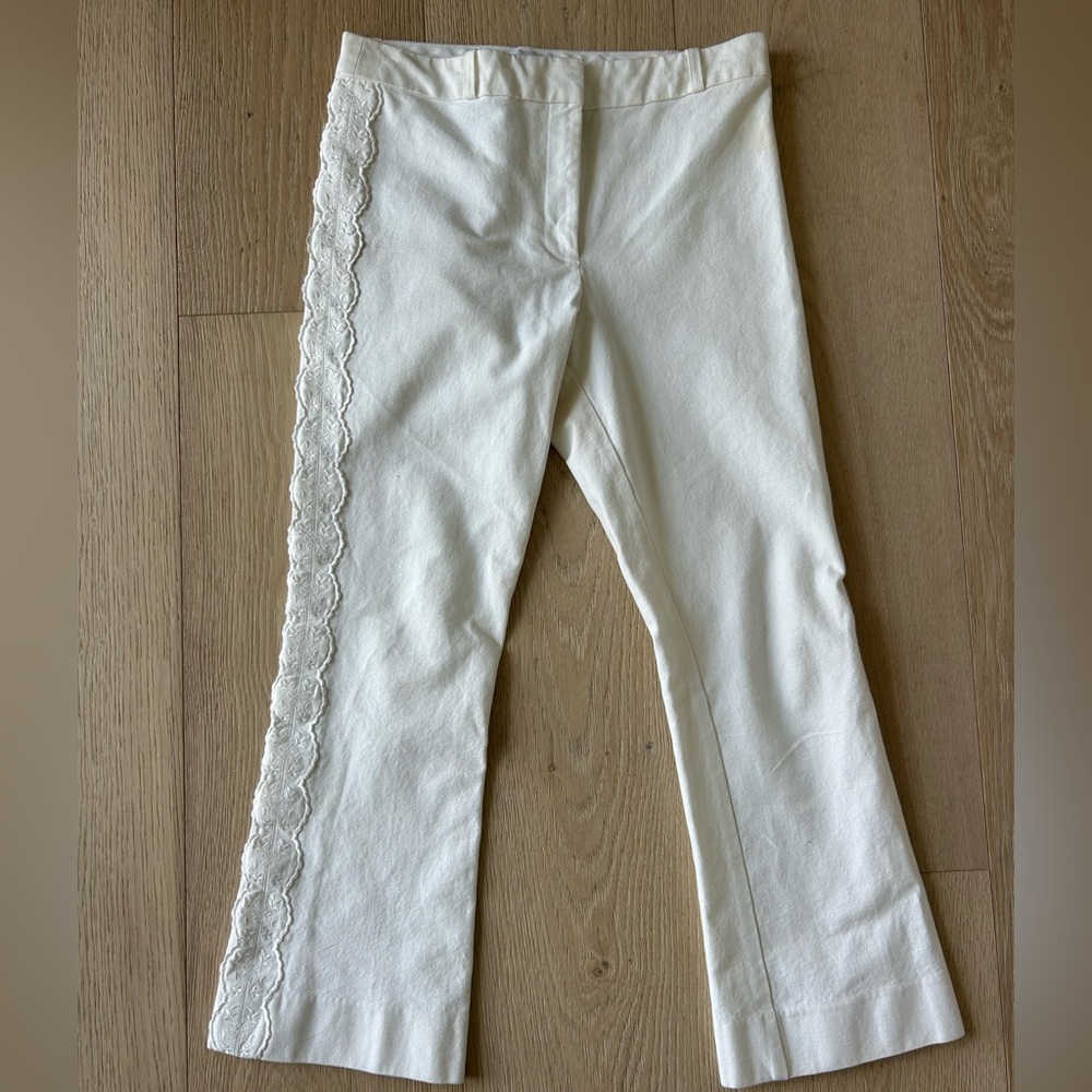 10 Crosby Derek Lam White Pants with Bohemian Lace